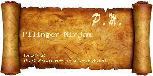 Pilinger Mirjam névjegykártya